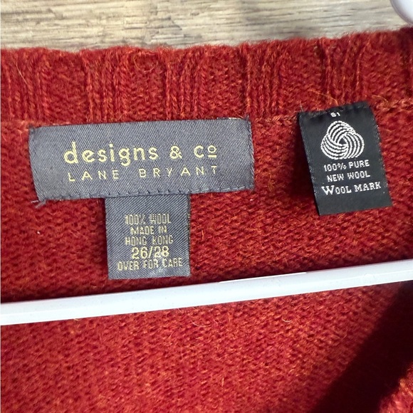 Lane Bryant Deep Red V-Neck Wool Sweater - Picture 5 of 5